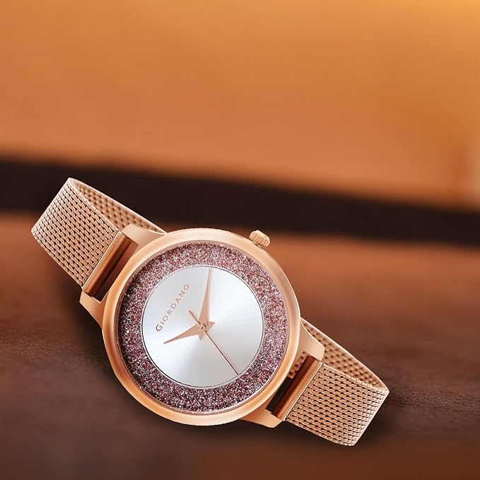 Giordano Analog Watch for Women Stylish Metal Strap| 3 Hands Mechanism with Water Resistance Latest Generation Premium Analogue Watches Ideal Gift for Female, Ladies & Girls - GD4071 | GD4071-22